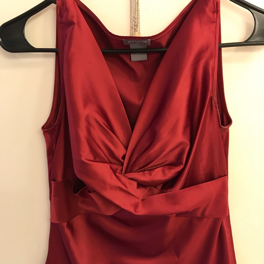 Silky knot front Ann Taylor blouse, Christmas